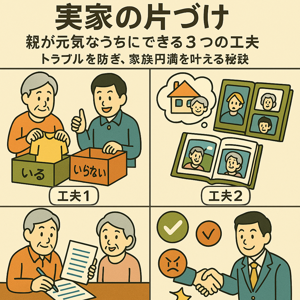 【実家の片づけ】親が元気なうちにできる3つの工夫｜トラブルを防ぎ、家族円満を叶える秘訣
