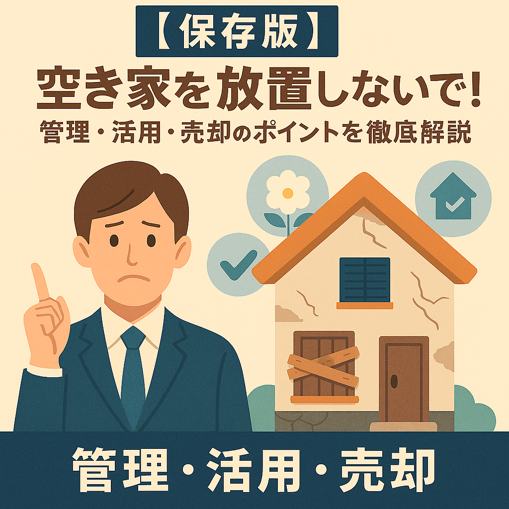 【保存版】空き家を放置しないで！管理・活用・売却のポイントを徹底解説