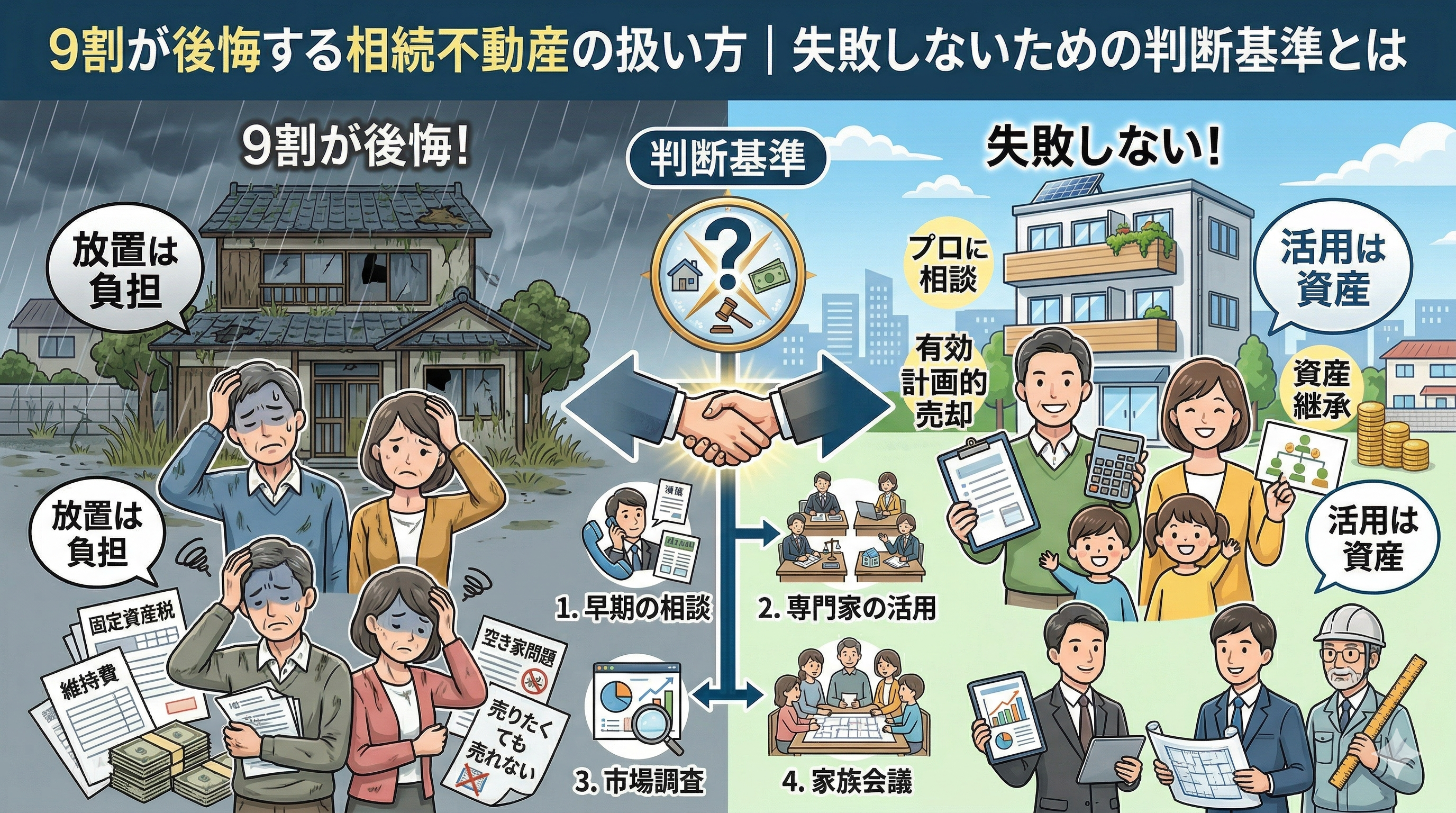 9割が後悔する相続不動産の扱い方｜失敗しないための判断基準とは