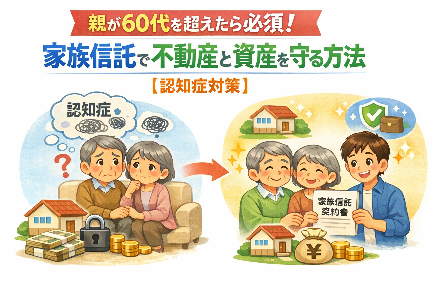 親が60代を超えたら必須｜家族信託で不動産と資産を守る方法【認知症対策】